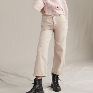 Free people relaxed boyfriend chino cream pants